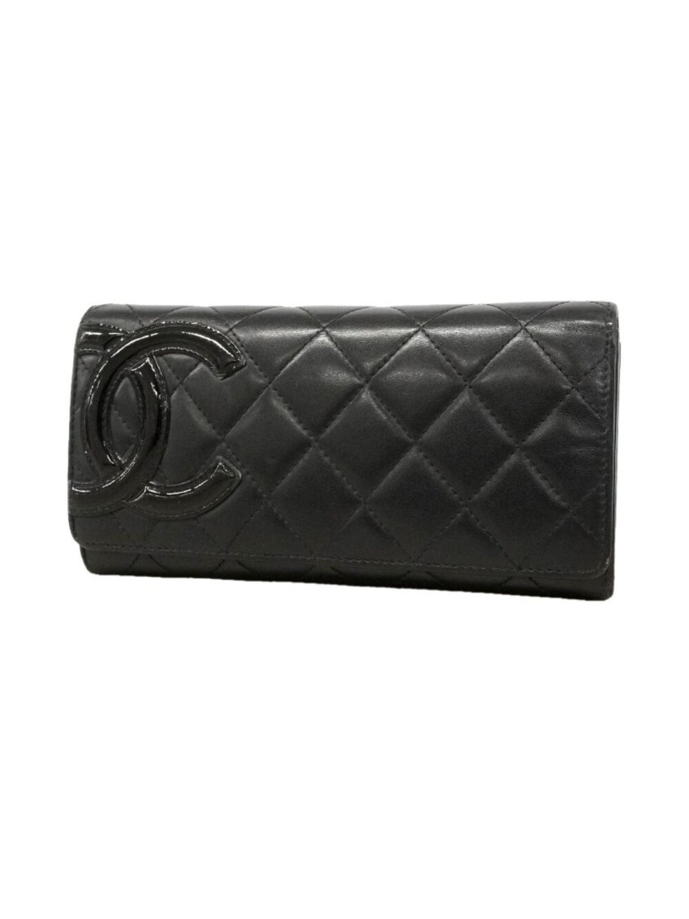 Chanel Wallet Cambon Lambskin Black Silver